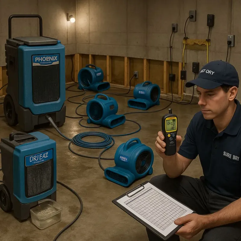 Structural Drying and Dehumidification process in Rochester, NH